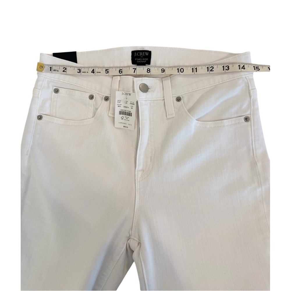 NWT J.Crew 9" Mid-Rise‎ Skinny Jeans White Signature Stretch AW383 Size 29 - Picture 7 of 7